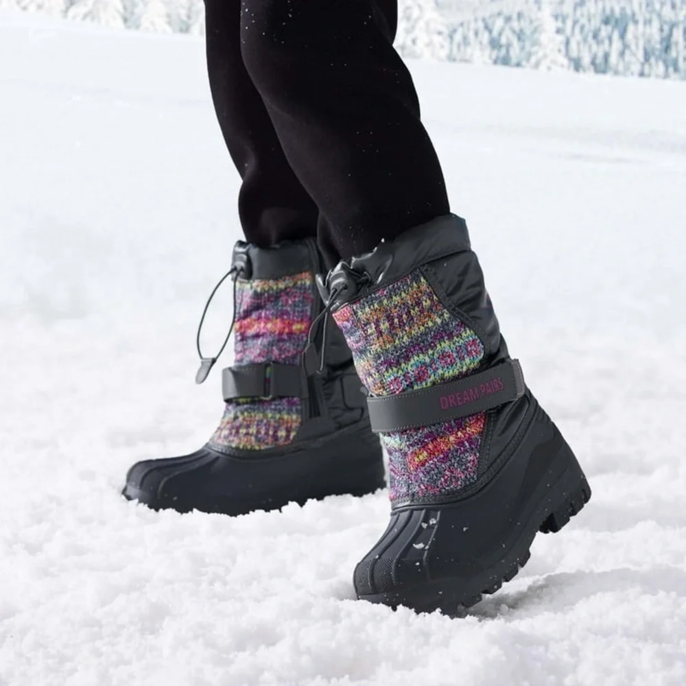 Dream Pairs Kamick Waterproof Mid Calf Girls Snow Boots, Size 4
